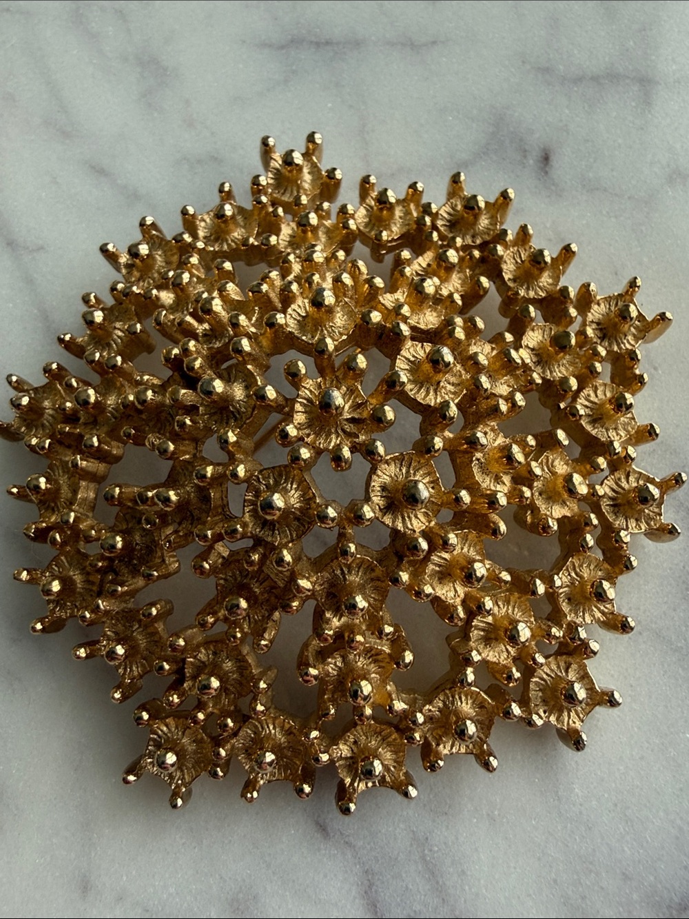Offer! Vintage atomic era MCM Castlecliff gold anemone brooch bracelet earrings - Picture 3 of 10